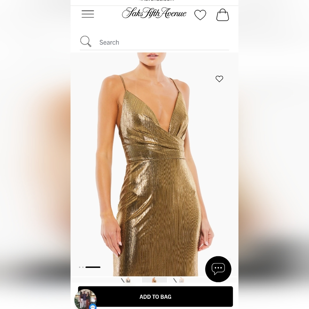 Mac Duggal Gold Mermaid Dress